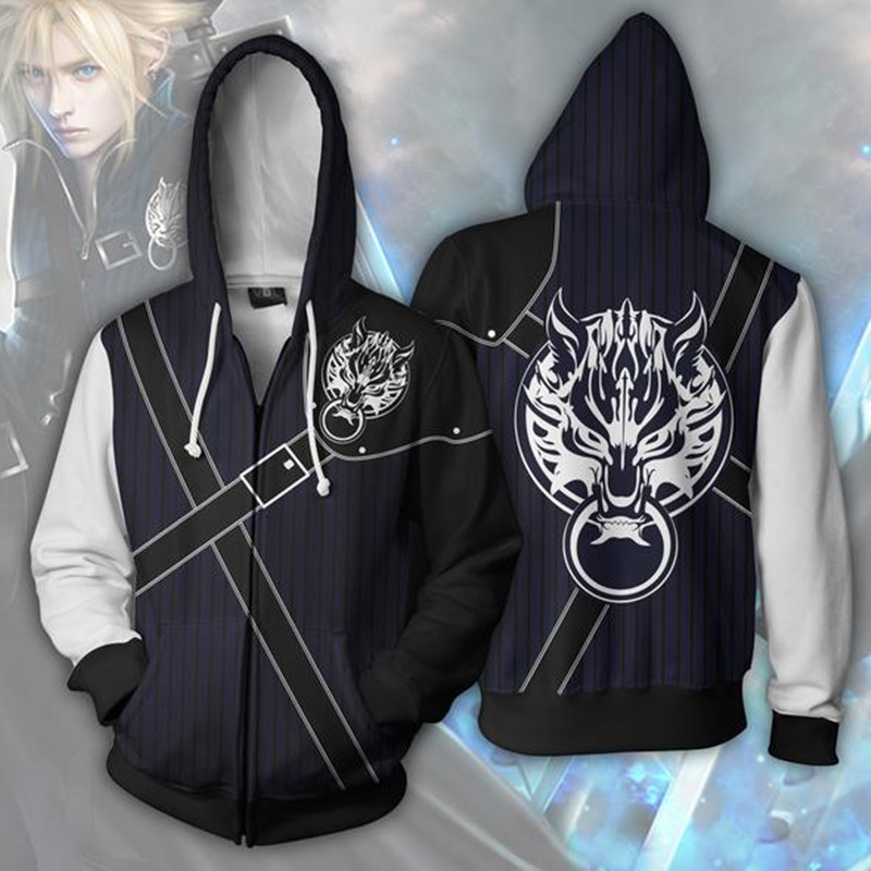 Anime Merchandise Hoodie - Final Fantasy Kapşonlu Dijital Baskı Önden
