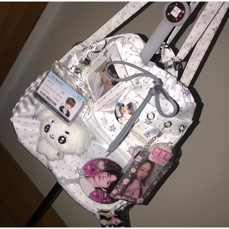 Anime Tote Bag - Puantiyeli İpli Sırt Çantası Büyük kapasiteli