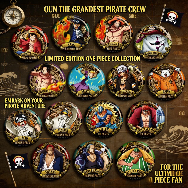 Anime Merchandise Types - ONEPIECE Anime Rozeti Pin C Tipi