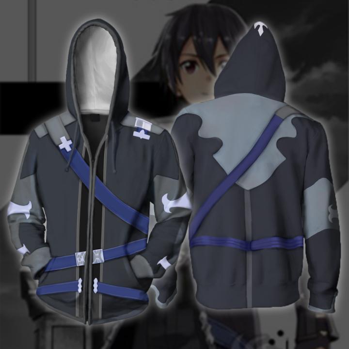 Anime Merchandise Hoodie - Sword Art Online Anime CS Fermuarlı